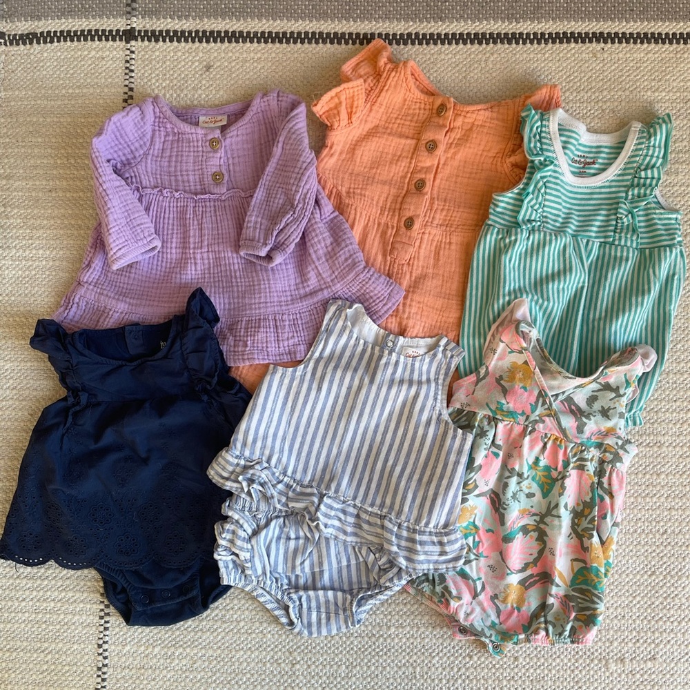 Spring Summer Baby Girl Romper Bundle